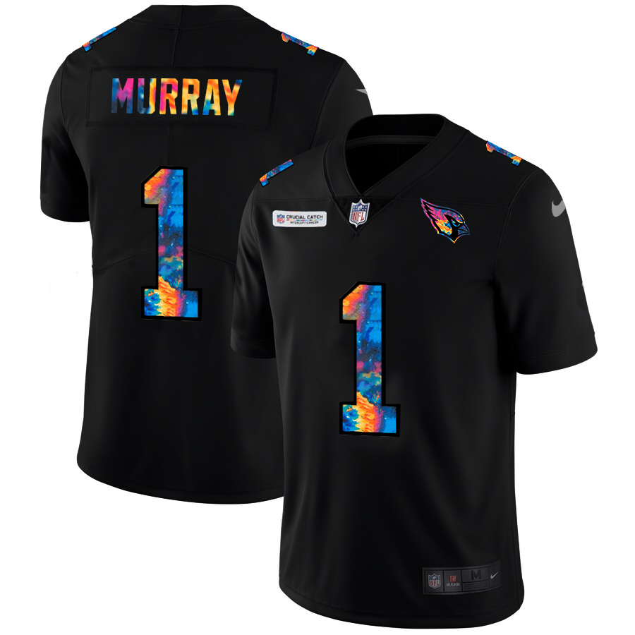 NFL Arizona Cardinals 1 Kyler Murray Men Nike MultiColor Black 2020 Crucial Catch Vapor Untouchable Limited Jersey